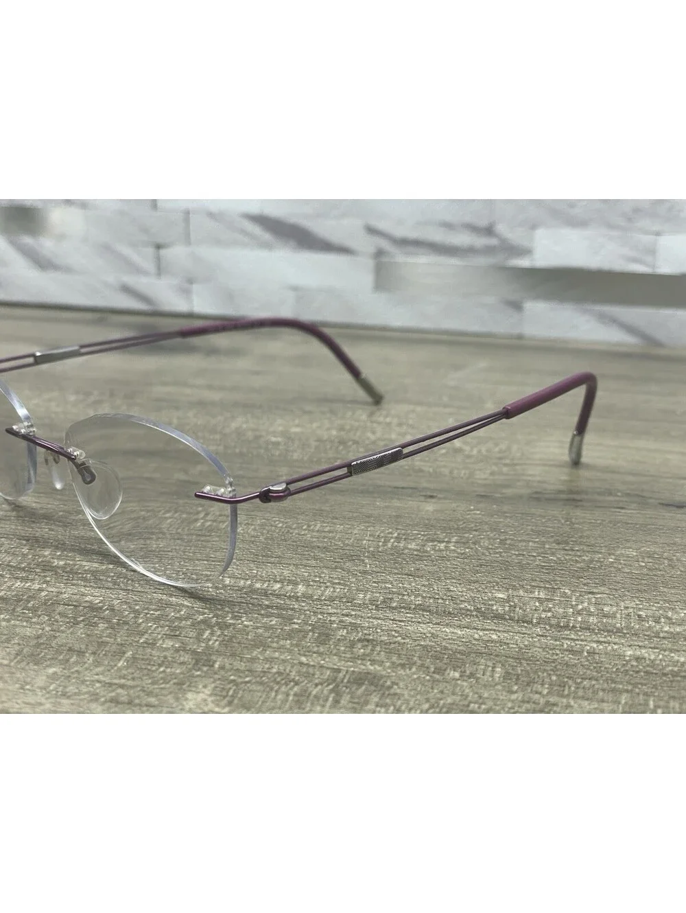 SILHOUETTE 5521 FE 4040 Purple Oval Rimless Eyeglasses 48[]17-135 FRAMES ONLY